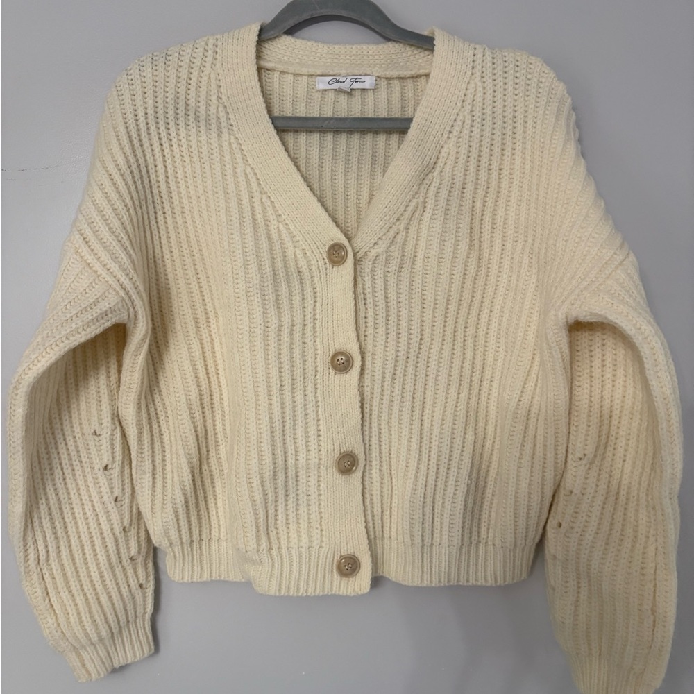Cream Button-Up Cardigan | Size Small